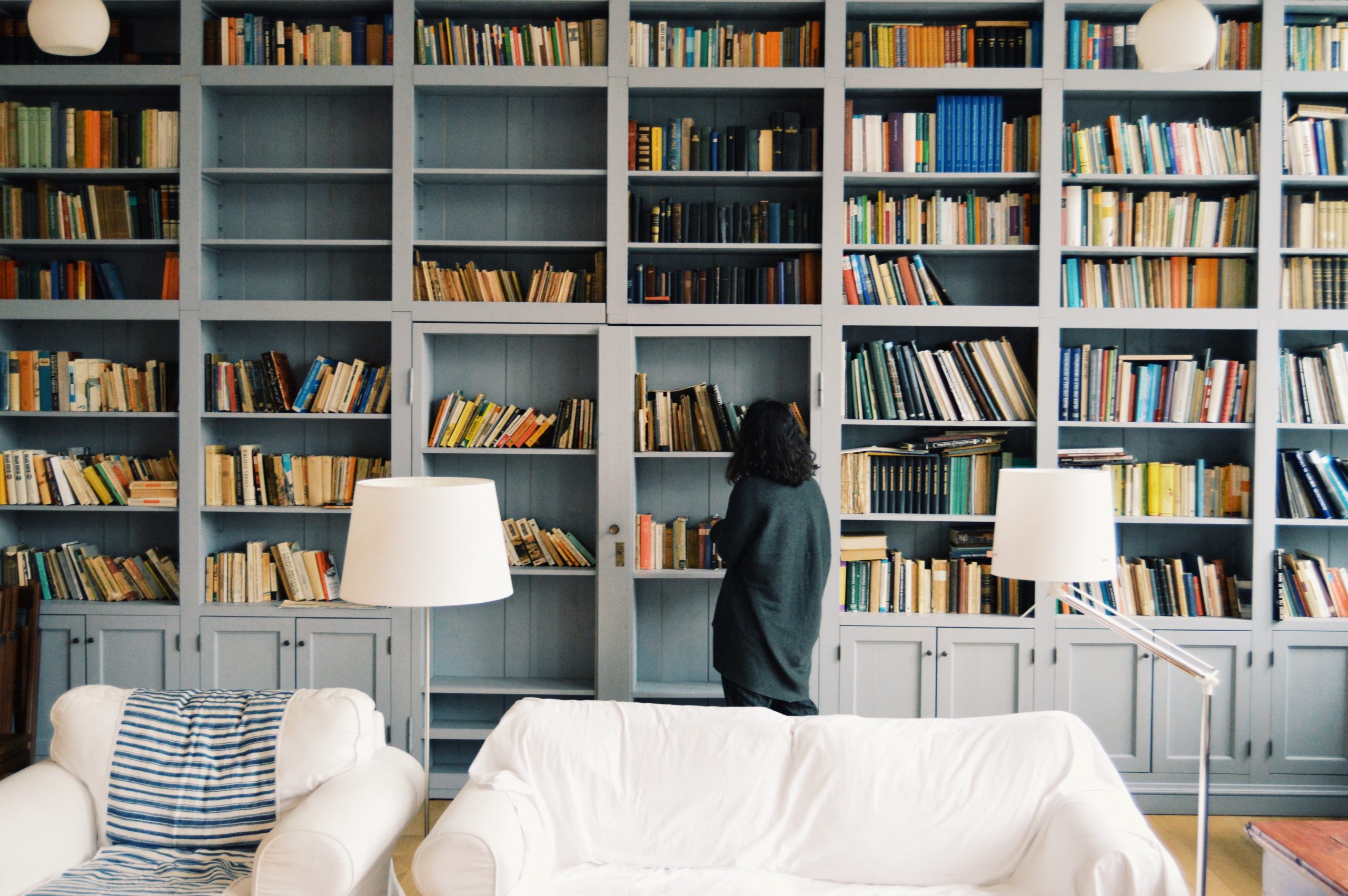 Woman with Bookcase